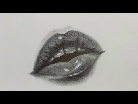How to draw lips - Realistic Simple Lips Tutorial /...
