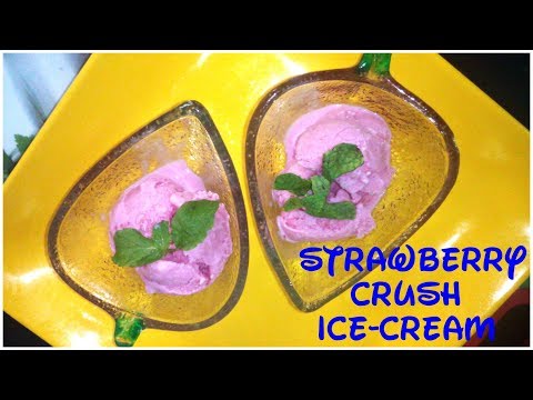 Strawberry Crush Ice-cream/Natural Ice-cream/Without Condensed Milk By Teju's KiTcHeN