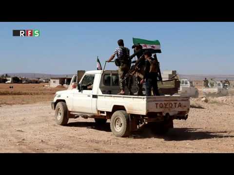 اشتباكات بين عناصر تنظيم الدولة الإسلامية و الجيش الحر في معركة الفرات في ريف حلب