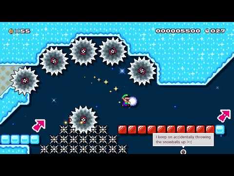 Super Mario Maker 2 - Snowball Throw, Run, Rock [40s]