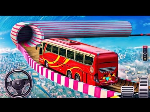 Impossible School Bus Ramp Racing_GT Car Master Driving Simulator_Android GamePlay
