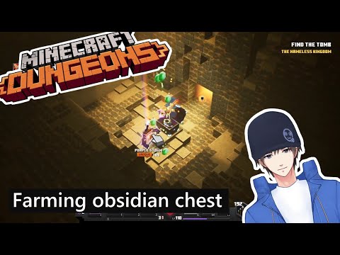 Cara cepat farming obsidian chest, unique weapon, build cool down - Minecraft Dungeons Indonesia