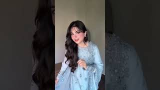 Powder Blue Embroidered Chiffon Suit - Video 1