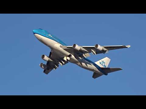 KLM Boeing 747-406 (PH-BFN) arriving & departing Las Vegas!