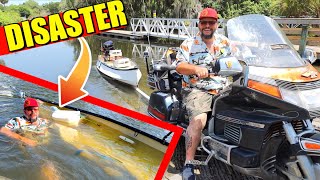 BOAT RAMP MOTORCYCLE DISASTER | Trying to Launch a Boat with a Honda Goldwing