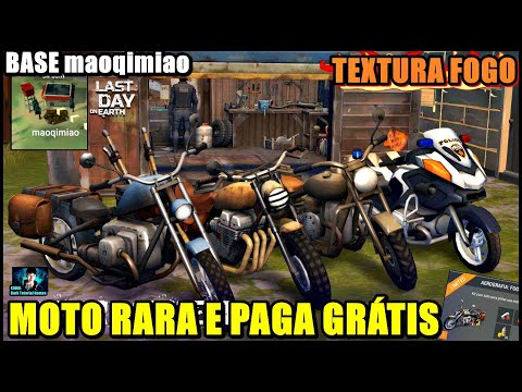●VEIO MOTO RARA E PAGA NA INVASÃO!! BASE maoqimiao 👁 TEXTURA FOGO Last Day On Earth