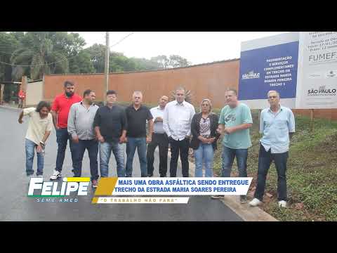 PREFEITO FELIPE JUNTO E MISTURADOS COM OS VEREADORES DE SÃO LOURENÇO DA SERRA NA PAVIMENTAÇÃO DA ESTRADA MARIA SOARES PEREIRA