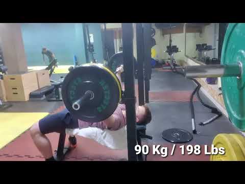 Benching 90Kg / 198 Lbs for 5 reps!