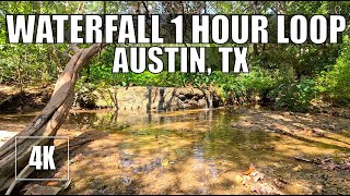Relaxing 4K Waterfall One Hour Loop | LAKEWAY, TX Hamilton Greenbelt