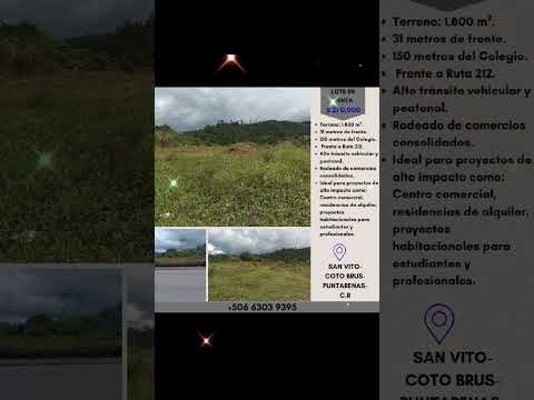 SE VENDE BELLA PROPIEDAD EN SAN VITO, COTO BRUS, PUNTARENAS, C. R.