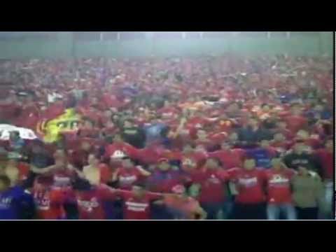 "U5C 15 de diciembre 2011 contra los flemas final de ida." Barra: La Banda del Rojo &bull; Club: Municipal