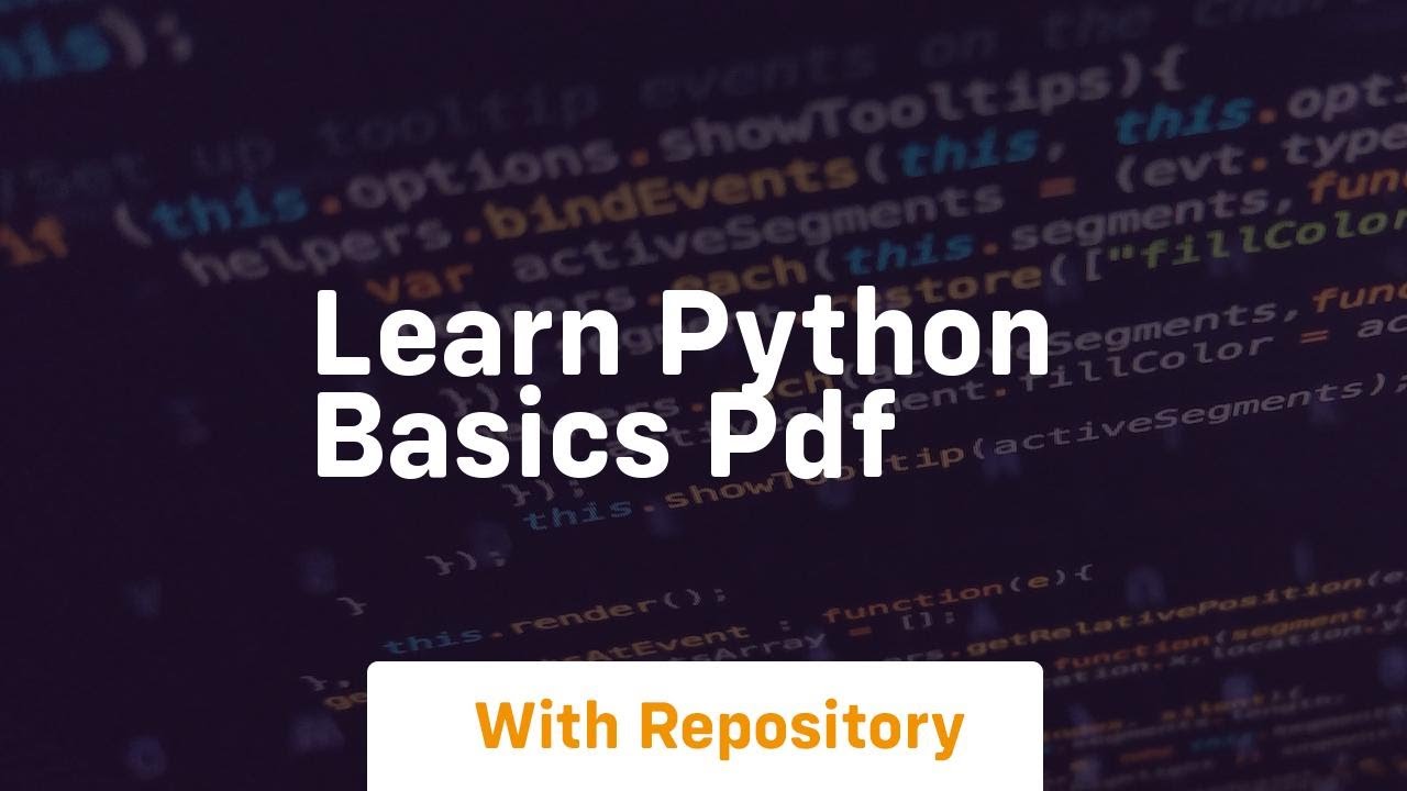 learn python basics pdf