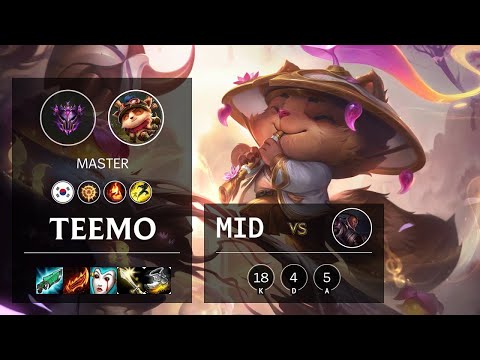 Teemo Mid vs Lucian   KR Master Patch 10 22