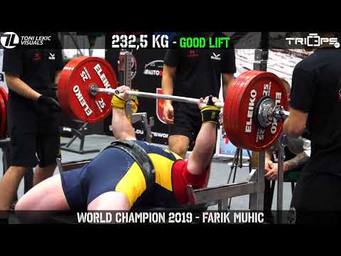 Farik Muhic ALL LIFTS   World Champion 2019 RAW POWERLIFTING