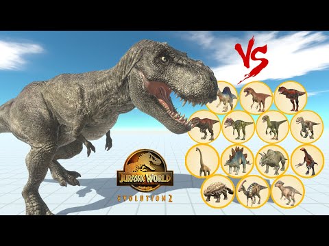 Jurassic World 93 T-REX vs ALL UNITS Dinosaurs - Animal Revolt Battle Simulator