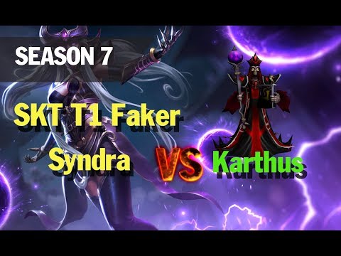 Season 7 SKT T1 Faker Syndra vs Karthus MID l LOL League of legends