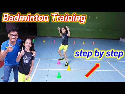 " Step by Step " Badminton Training | Scissor Jump | Footwork | Movement | Drills | Tricks