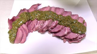 Lingua Salmistrata con salsa Barbato