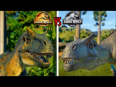 Allosaurus JWE2 vs JWE1 | COMPARISON Video From Both Game | Allosaurus release Animation