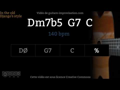 Dm7b5 G7 C (140 bpm) - Gypsy jazz Backing track / Jazz manouche
