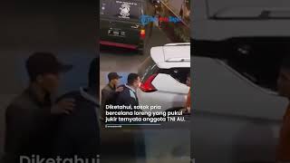Viral! Pria Bercelana Loreng yang Pukul Jukir Ternyata Anggota TNI AU, Kini Minta Maaf & Peluk