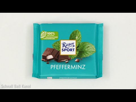 Unboxing German Foods: Ritter Sport - Pfefferminz - Peppermint - Chocolate - 100g Pack - 4K UHD