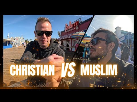 MUSLIM VS CHRISTIAN ! A PEACEFUL TALK AND A WALK AT SANTA MONICA PIERS BEACH #christian #muslim#vlog