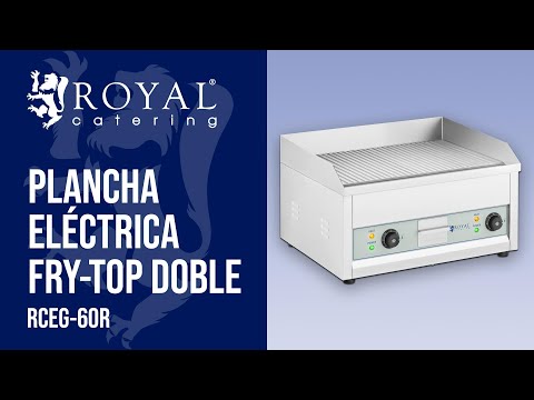 vídeo - Plancha eléctrica fry-top doble - 600 x 400 mm - Royal Catering - 2 x 2,500 W