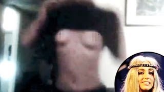 Lady Gaga Flashes Boobs in Home Video, Plays with Elton John Son