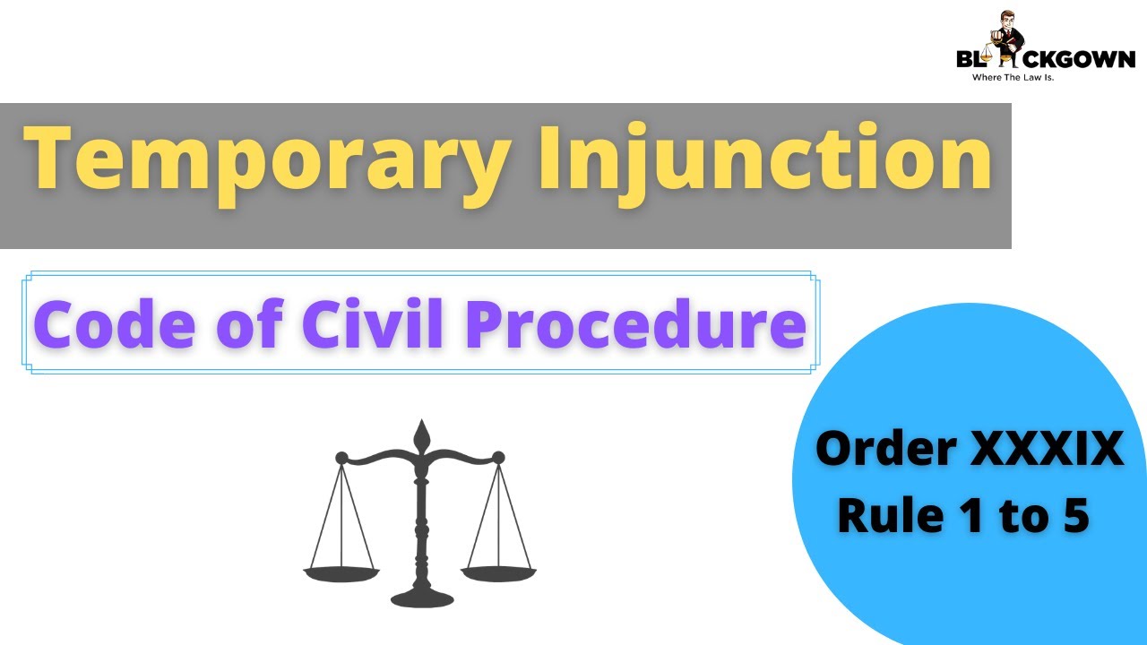 Temporary Injunction | Order 39 Rules 1 to 5 of Civil Procedure Code, 1908 | Order XXXIX In Hindi