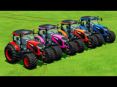 DISCING FIELD WITH COLORED LANDINI TRACTORS - Farming Simulator 22