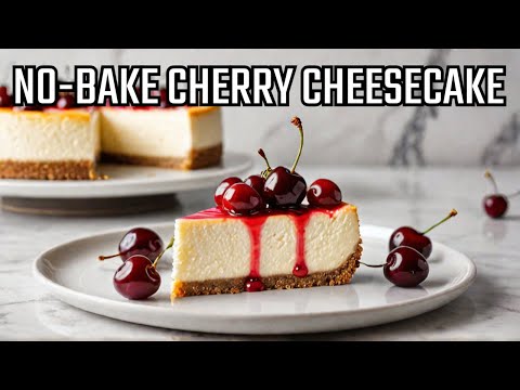 No-Bake Vegan Cherry Cheesecake| Dairy Free & Gluten Free Recipe