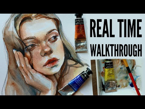 Real time watercolor portrait for beginners