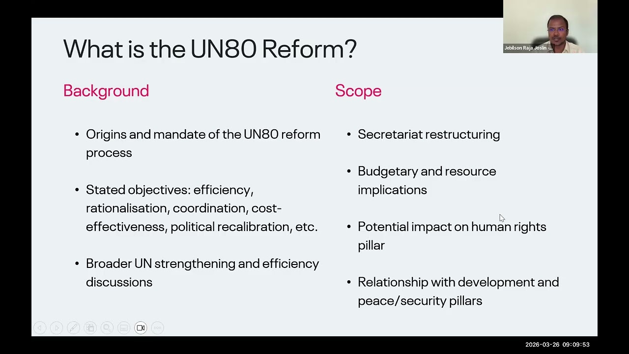UN80 Initiative: implications of the UN reform for national and regional human rights NGOs (English)