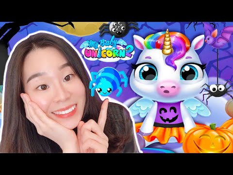 Halloween Fun in My Baby Unicorn 2 - Spooky Makeover & Pet Dress Up- Fun Newborn Pony Pet Care Games