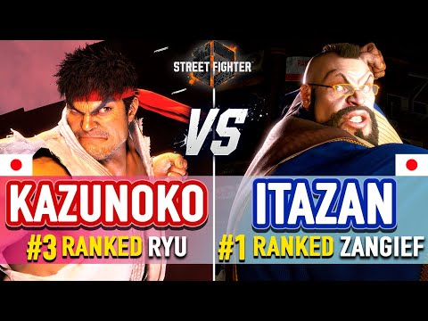 SF6 🔥 Kazunoko (#3 Ranked Ryu) vs Itabashi (#1 Ranked Zangief) & YAS (Ryu) 🔥 SF6 High Level Gameplay