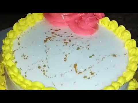 Butterscotch Cake || Rosette Cake Decoration || Happy Birthday Cake ||Golden Dust Sparkle|| Homemade