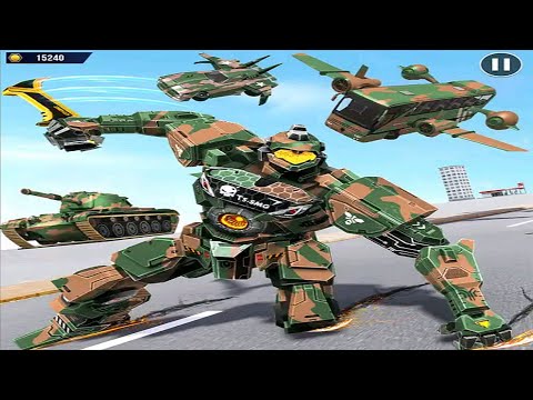 Army Robot Transform Battle in Flying Car Jet Bus Games | Android iOS Gameplay