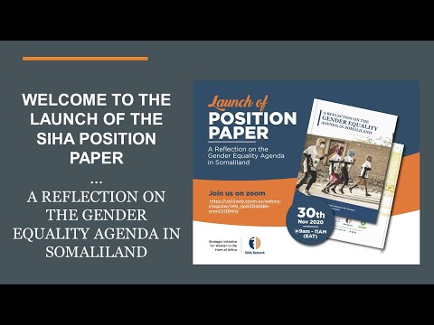 A RECORDING: Launching a position paper - 'A Reflection on the Gender Equality Agenda in Somaliland'