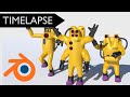 3D Monsters INC CDA Agents Blender Timelapse John DB