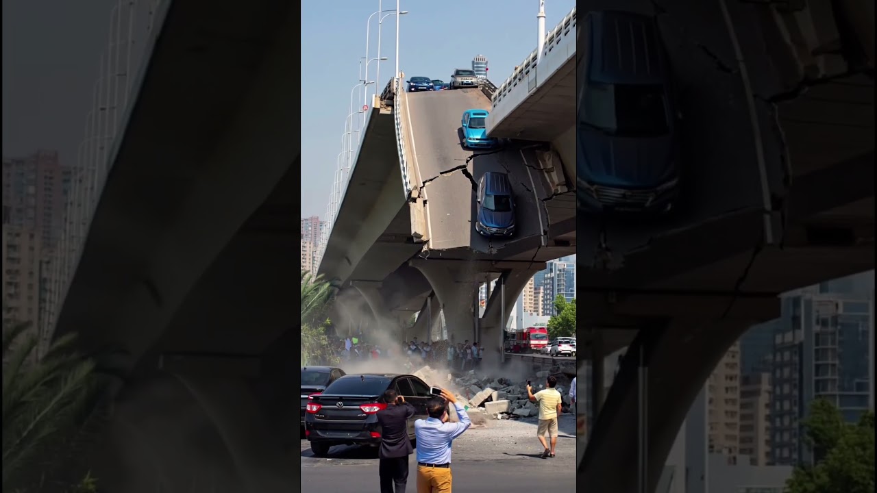 Eyewitnesses captured the moment the bridge collapsed—steel and concrete crashing down