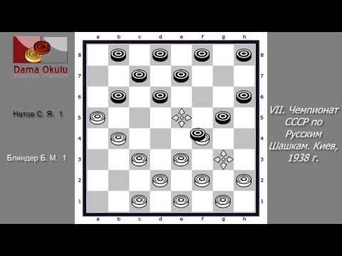 Блиндер Б. М.  - Натов С. Я. VII. Чемпионат СССР по Русским Шашкам. Киев, 1938 г.