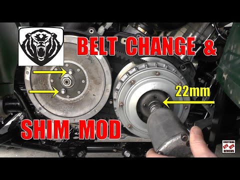 Grizzly 700 Drive Belt Change and Shim Mod Install for MORE Low End PoWeR