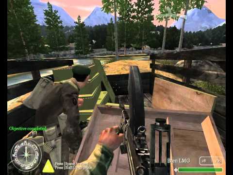 "Call of Duty 1", full walkthrough on Veteran, Part 12 - U.K. Campaign: Eder Dam - Truckride