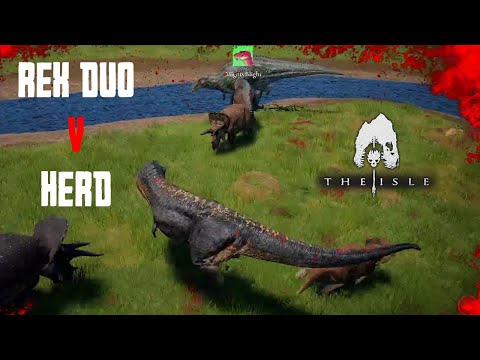 DUEL PERSPECTIVE! Rex Duo vs Herd  - The Isle