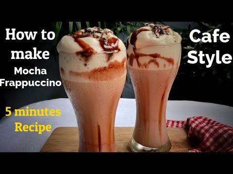 Mocha Frappuccino || How to make Mocha Frappuccino || Cafe Style Mocha Frappe || Cold Coffee Recipe