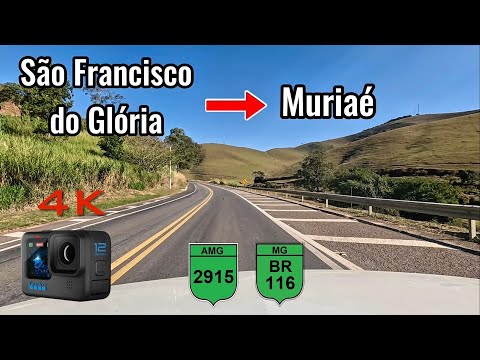 De São Francisco do Glória (MG) até Muriaé, em tempo real. Imagens com GoPro Hero 22. 