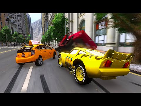 Crazy Lightning McQueen PRO Crashes - GTA 4 Real Car Crashes Ep.44