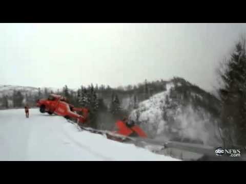 Norwegian Truck Driver Plunges Off Cliff in Norway and has Lucky Escape