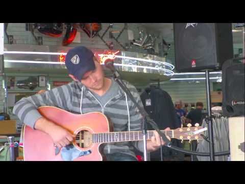 Nathan Laughlin Playing at Bost Harley Davidson for the NashvilleEar.com Songwriter Stage